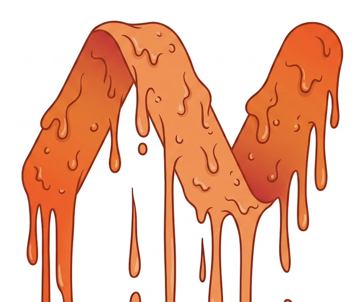 The Namecheap logo mark melting and dripping, illustrating the Phoenix data center meltdown.